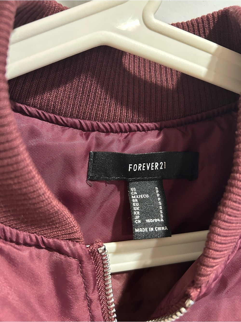 Forever 21 Deep Maroon or Rose Bomber Jacket